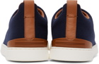 ZEGNA Navy Triple Stitch Sneakers