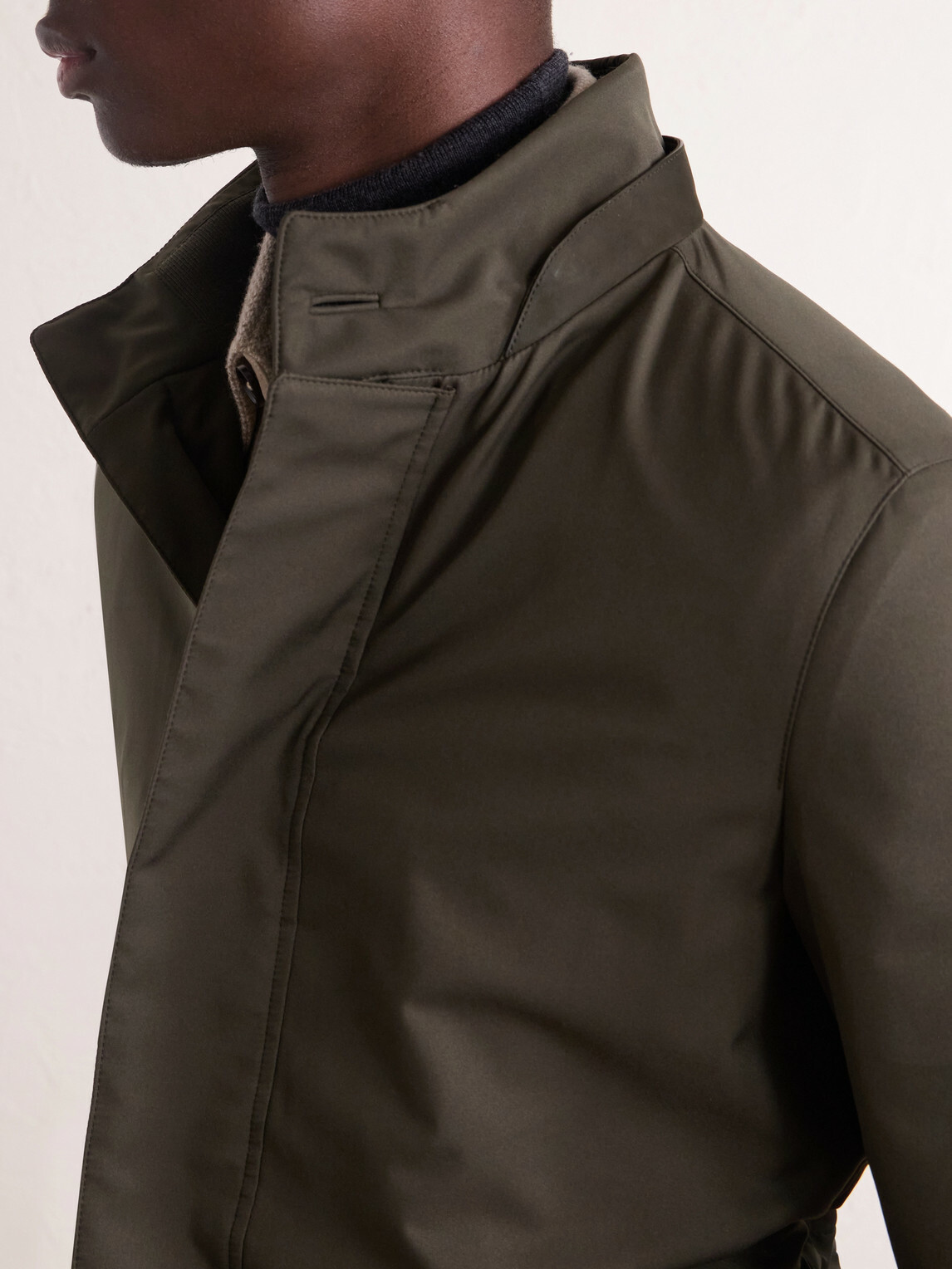 Zegna - Hooded Twill Coat - Green