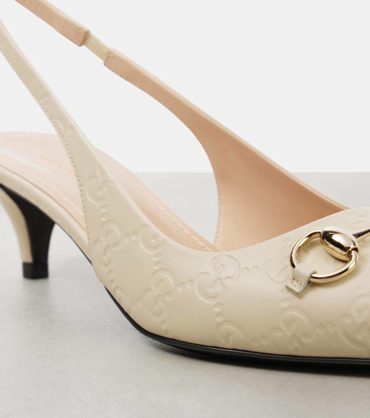 Gucci Horsebit GG 45 leather slingback pumps Gucci