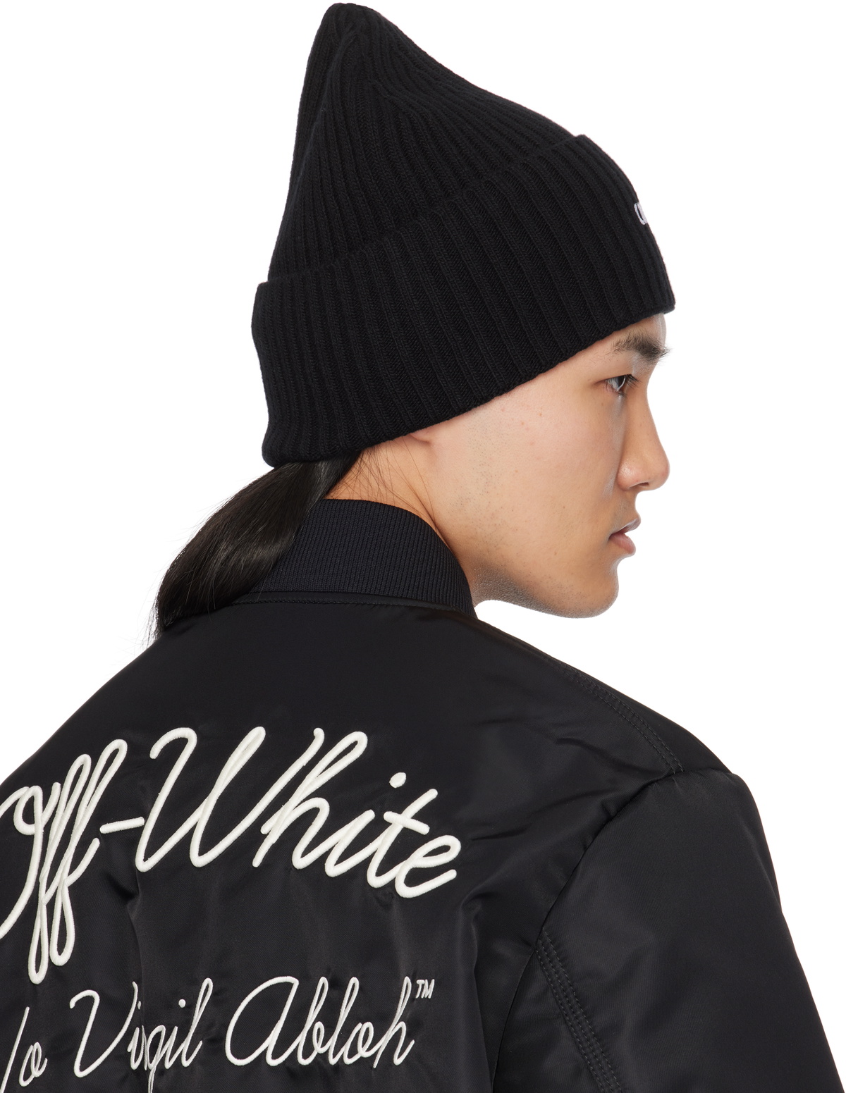 Off-White Black Off Stamp Loose Knit Beanie