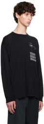 MM6 Maison Margiela Black Printed Long Sleeve T-Shirt