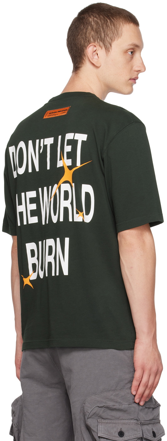 【関税込み】Heron Preston カーキ Burn スウェットシャツ Heron Preston Khaki Burn T-Shirt Heron Preston