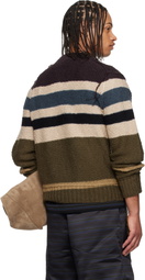 sacai Multicolor Horizontal Stripe Knit Pullover Sweater