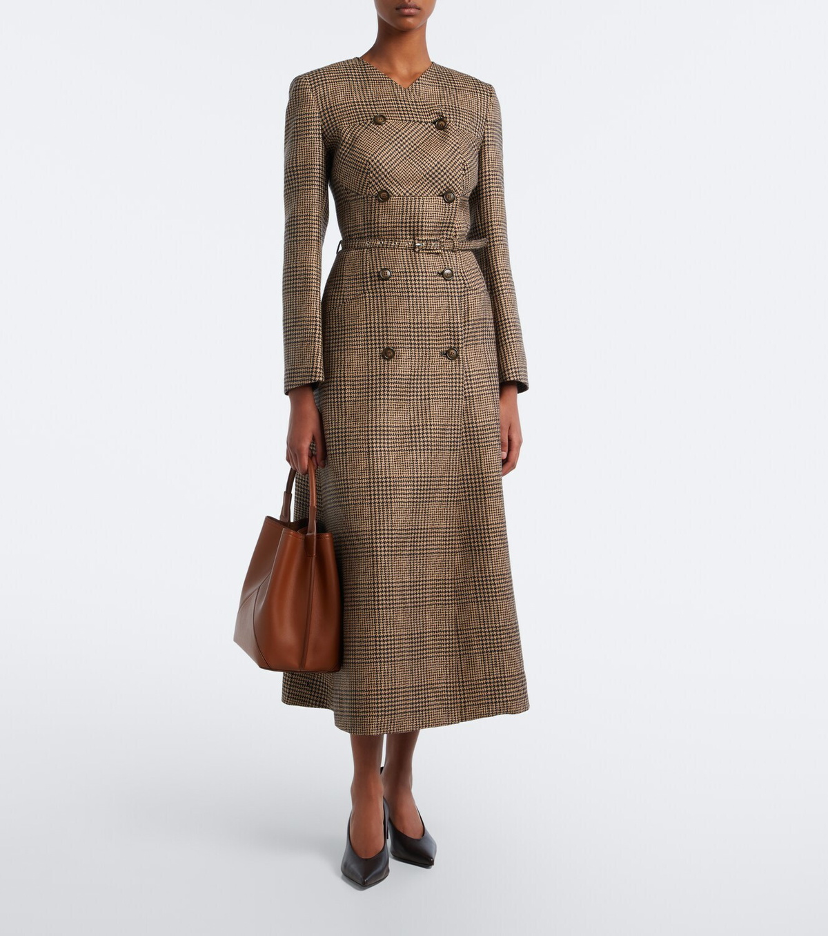 Emilia Wickstead Gilliane houndstooth wool-blend blazer dress