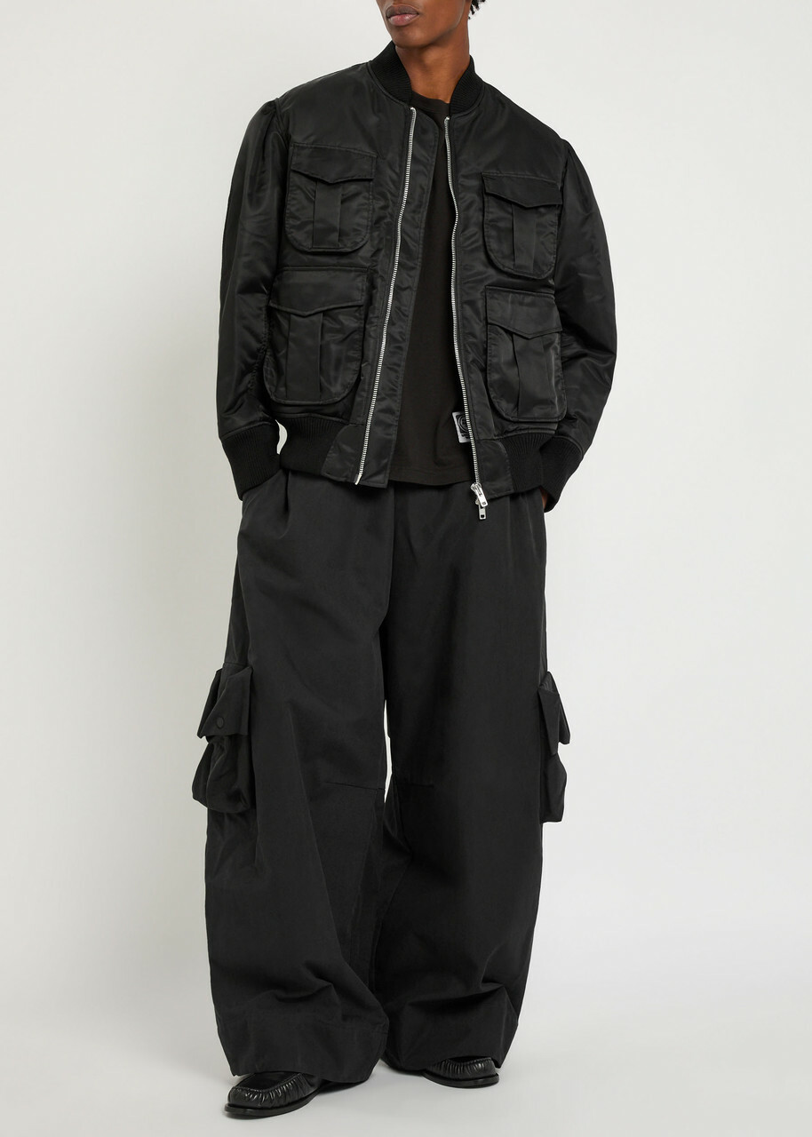 Simone Rocha Quilted Taffeta Bomber Jacket Black