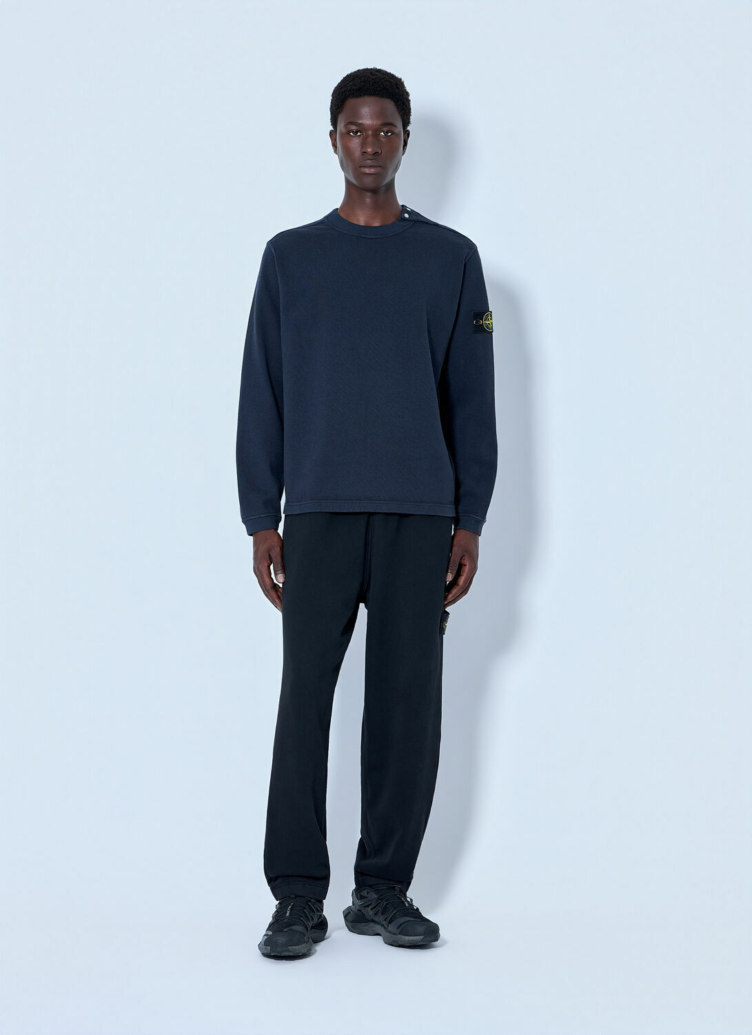 Stone Island Crewneck Sweatshirt with Sleeve Logo Patch