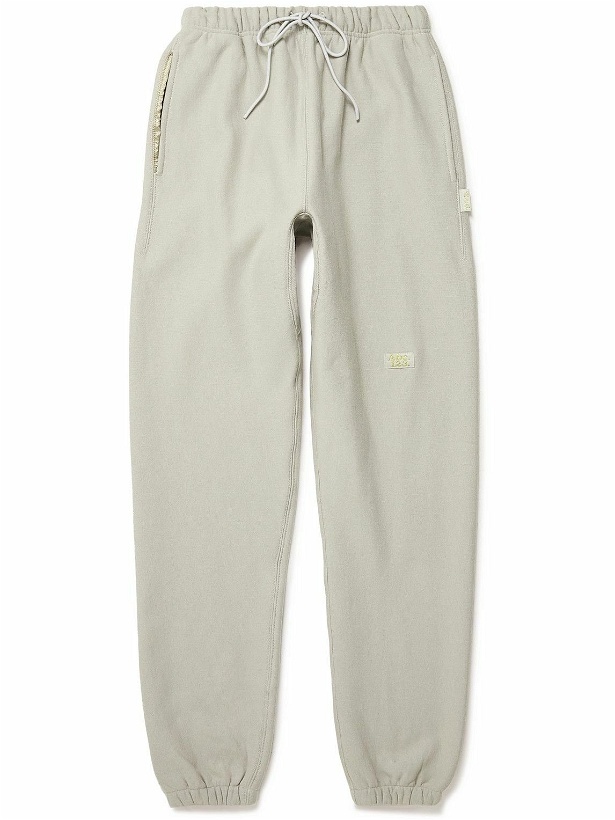 Photo: Abc. 123. - Tapered Logo-Appliquéd Cotton-Blend Jersey Sweatpants - Gray