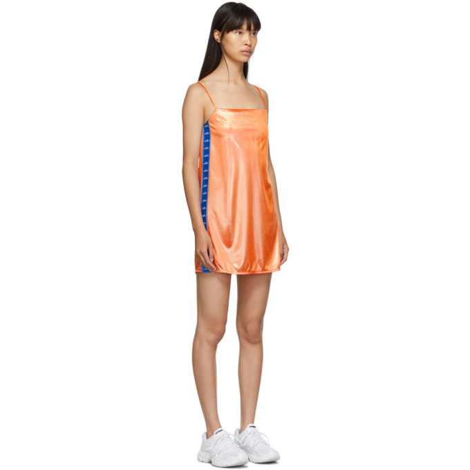 Anton Belinskiy Orange Lame Slip Dress