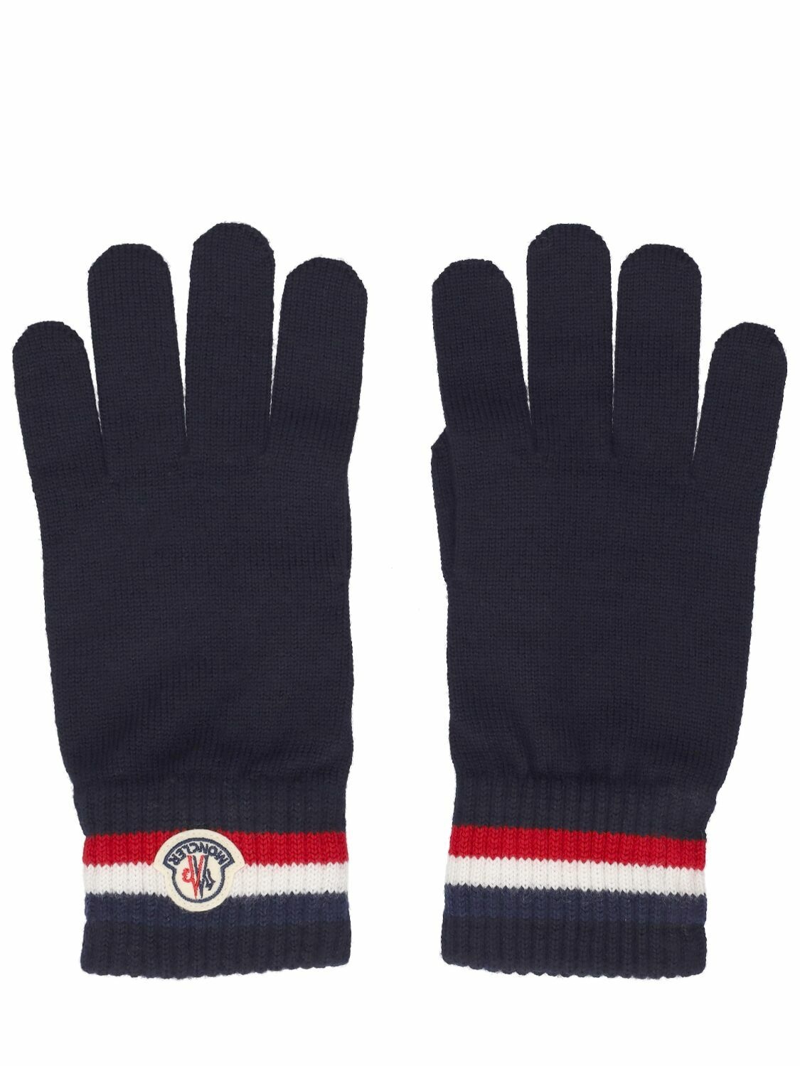 Photo: MONCLER - Extrafine Wool Tricolor Gloves