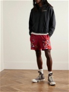 Gallery Dept. - Insomnia Straight-Leg Logo-Print Paint-Splattered Cotton-Jersey Shorts - Red