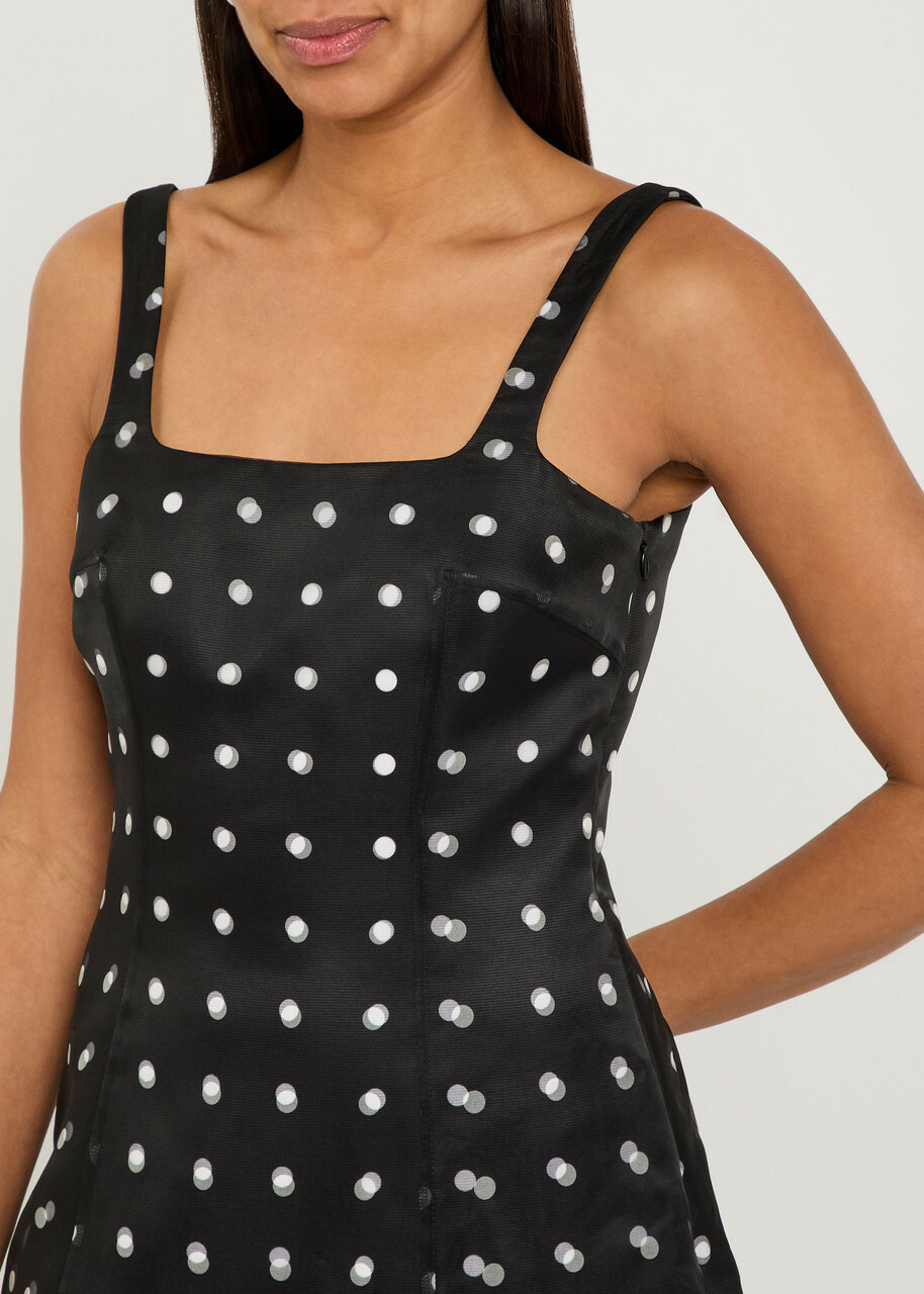 Emilia Wickstead Juelee Polka dot Layered Silk-chiffon Mini Dress Black