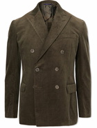 Ralph Lauren Purple label - Kent Slim-Fit Double-Breasted Cotton-Corduroy Suit Jacket - Green