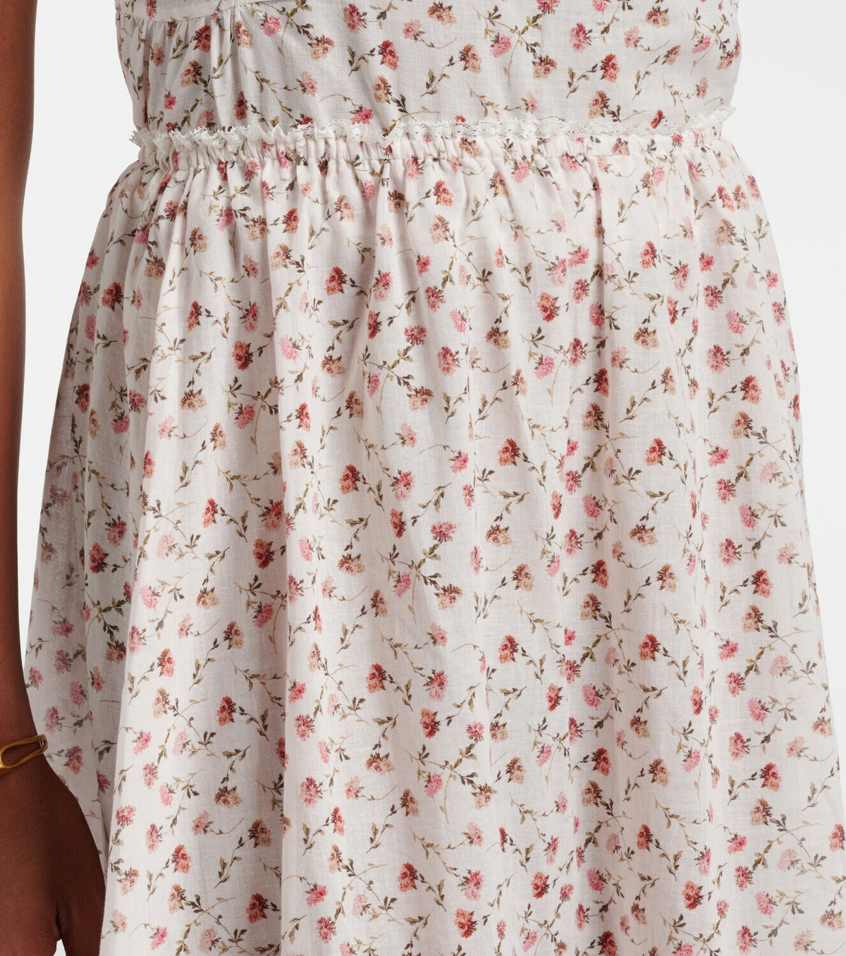 Posse Charlotte floral cotton midi skirt