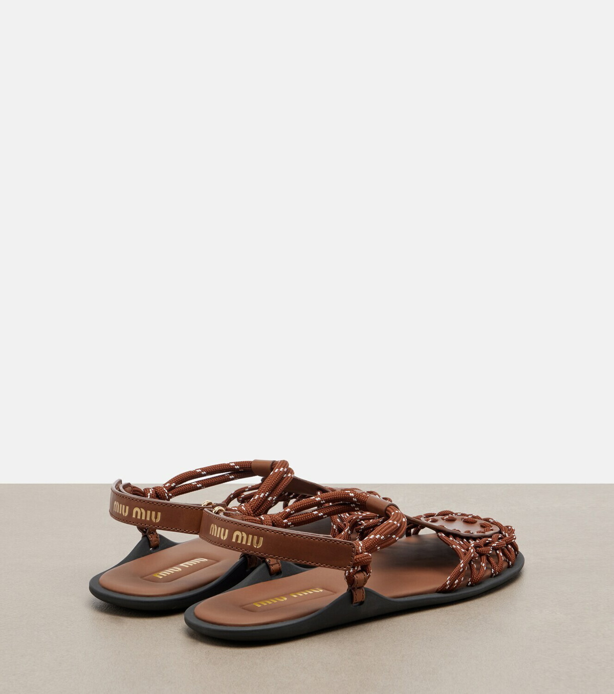 Miu Miu Leather-trimmed sandals