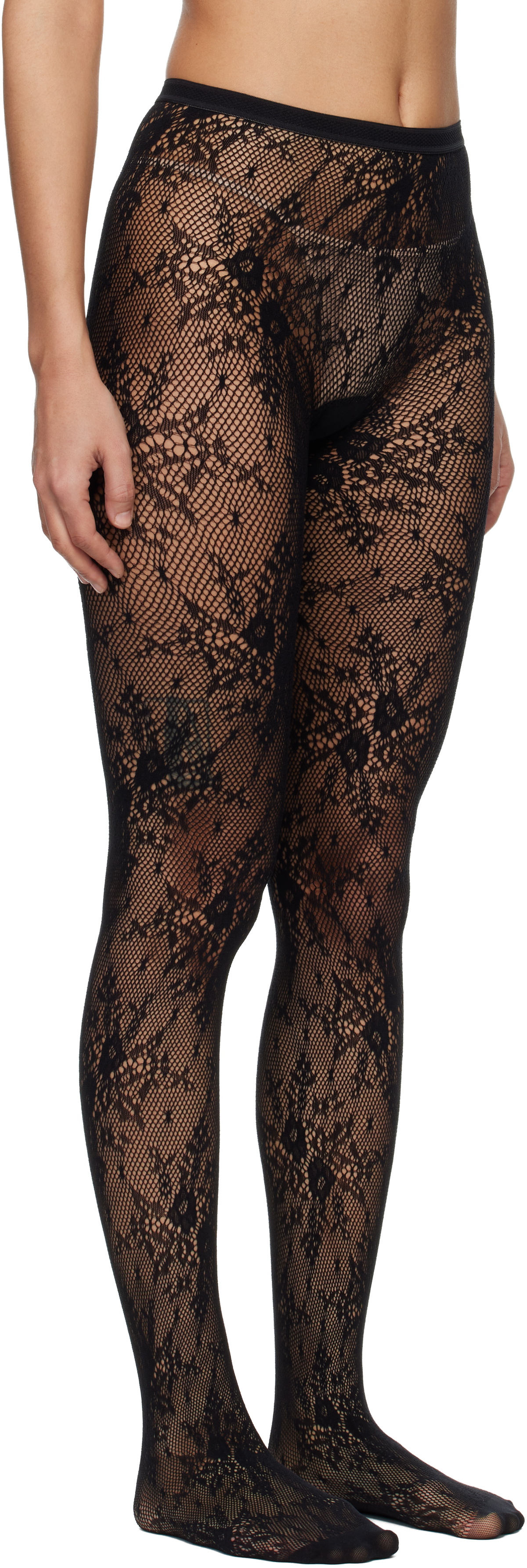 Swedish Stockings Black Rosa Lace Tights