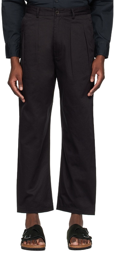Photo: Universal Works Black Double Pleat Trousers