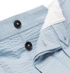 Officine Generale - Blue Paul Stretch-Cotton Seersucker Trousers - Men - Blue
