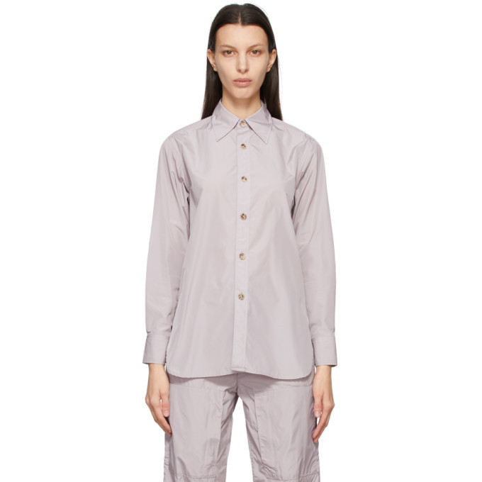 AURALEE Purple High Count Light Nylon Shirt Auralee