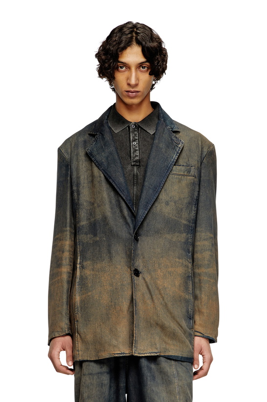 Photo: Diesel Blazer in fluid shaded denim - Denim Jackets - Unisex - Blue