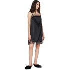 Simone Rocha Black Square Neck Lace Trim Minidress