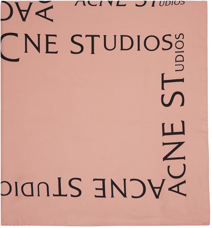 Photo: Acne Studios Pink Logo Scarf
