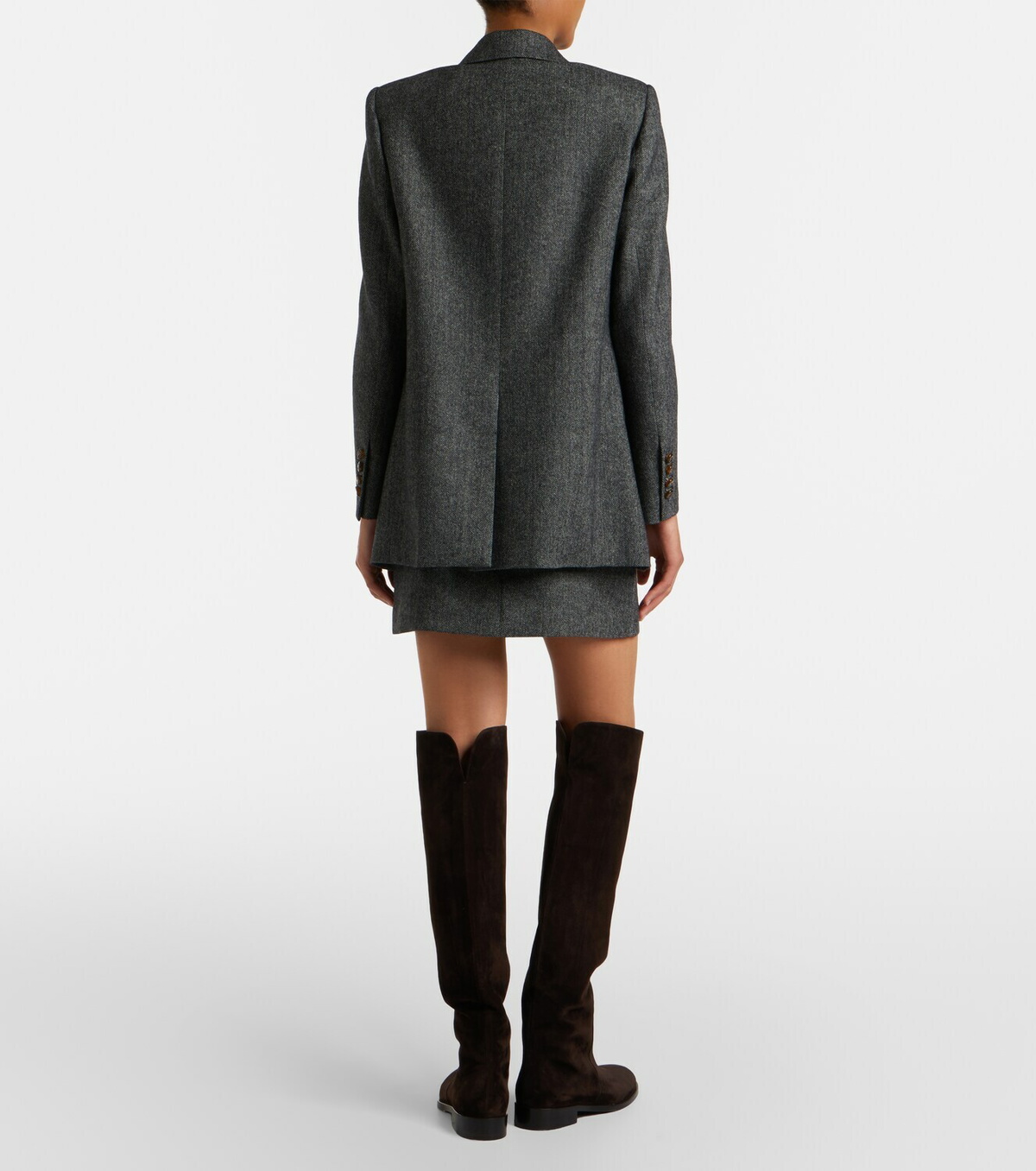 Blazé Milano Coci herringbone wool-blend miniskirt
