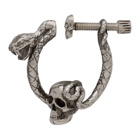 Alexander McQueen Silver Skull and Snake Earring