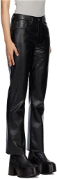 AGOLDE Black Relaxed Boot Leather Pants
