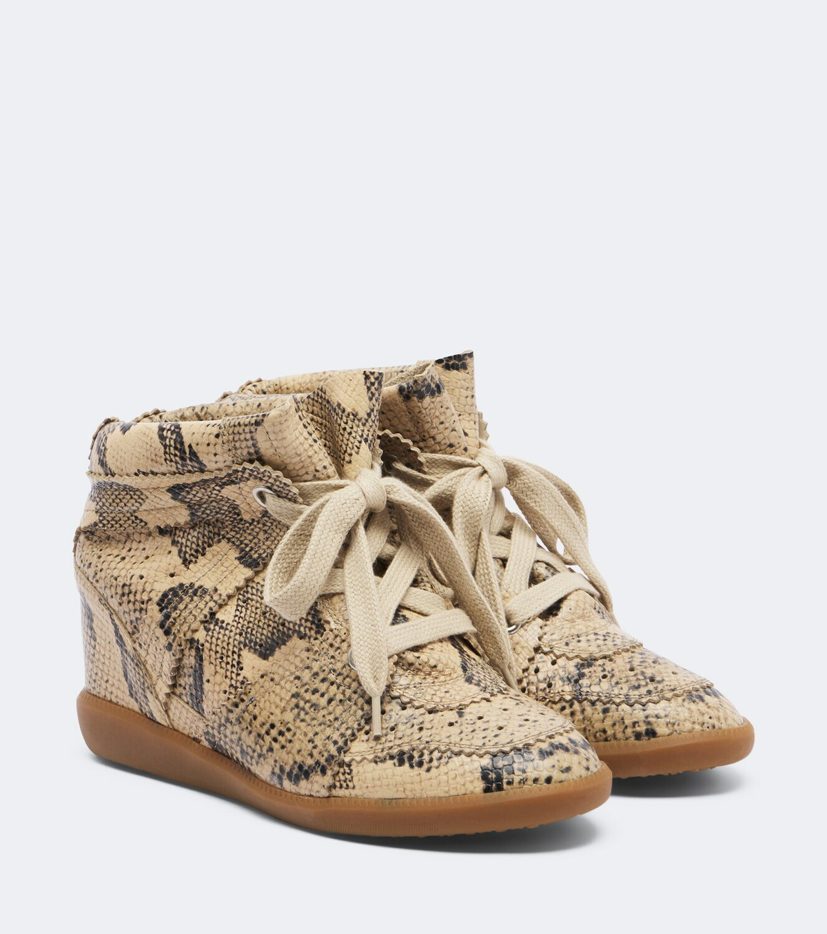 Isabel Marant Bobby snake-effect leather wedge sneakers