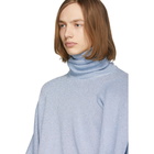 Raf Simons Blue Lurex Multi Collar Turtleneck