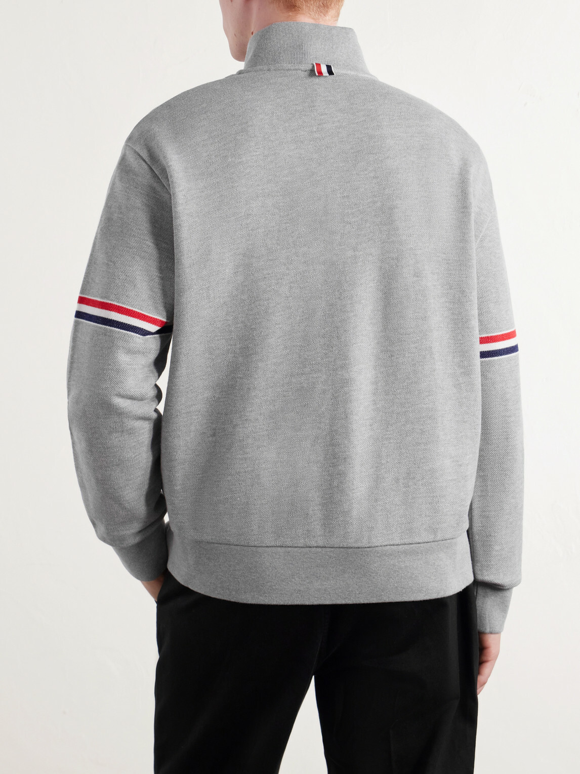Thom Browne - Cotton-Piqué Sweatshirt - Gray