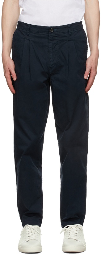 Photo: PS by Paul Smith Navy Double Pocket Chino Trousers