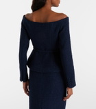 Roland Mouret Off-shoulder bouclé top