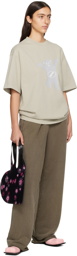 We11done Khaki Embroidered Lounge Pants