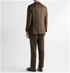 Beams F - Wool-Twill Suit Trousers - Brown