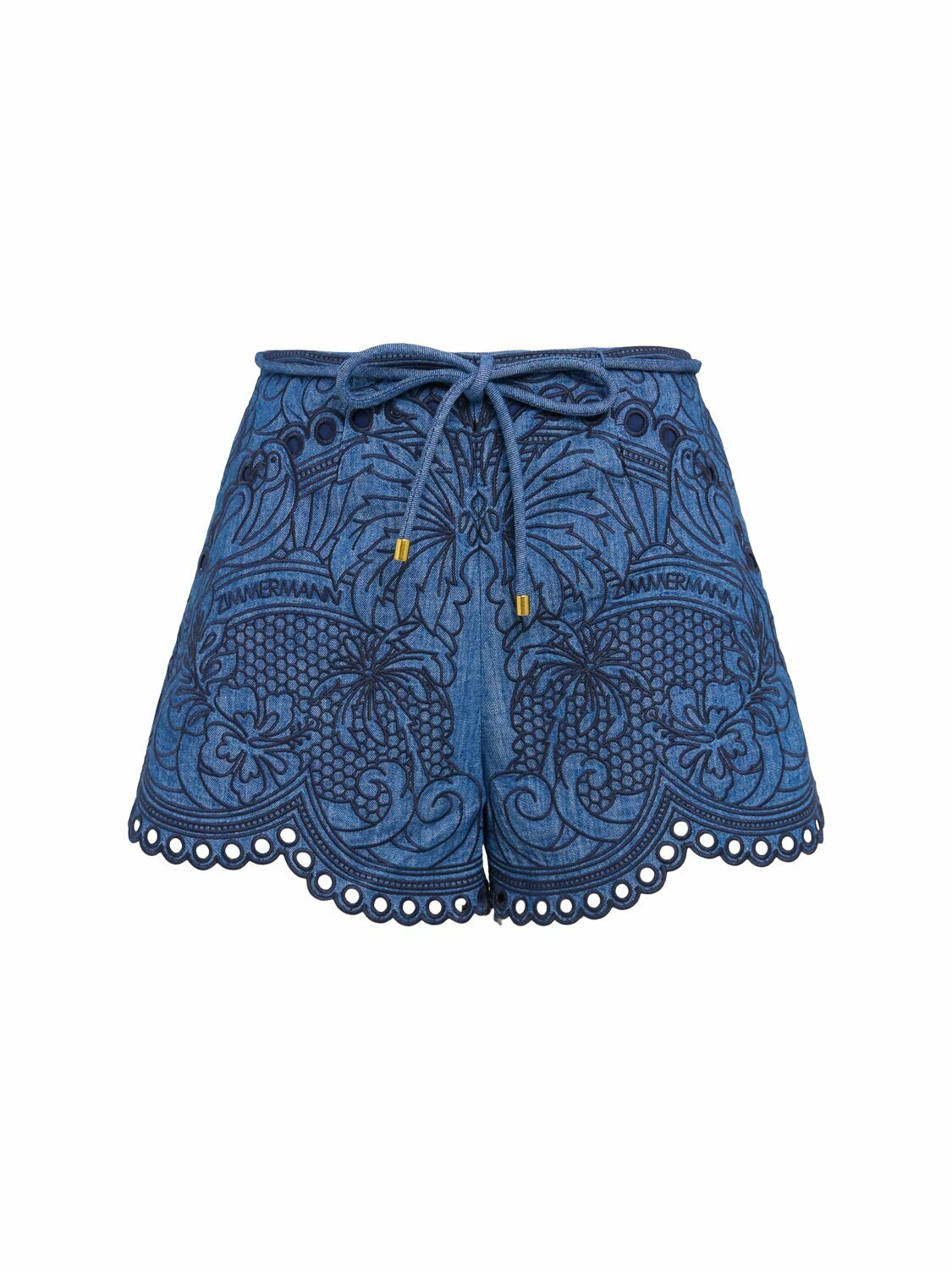 【Zimmermann】Wylie fringed cotton terry shorts Wylie fringed cotton terry shorts in yellow - Zimmermann