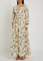 Agua BY Agua Bendita Frambuesa Floral-print Linen Maxi Dress Multicoloured