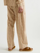 De Bonne Facture - Wide-Leg Printed Cotton-Voile Trousers - Neutrals