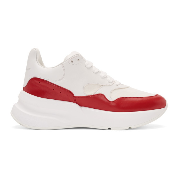 Photo: Alexander McQueen White and Red Oversized Runner Sneakers