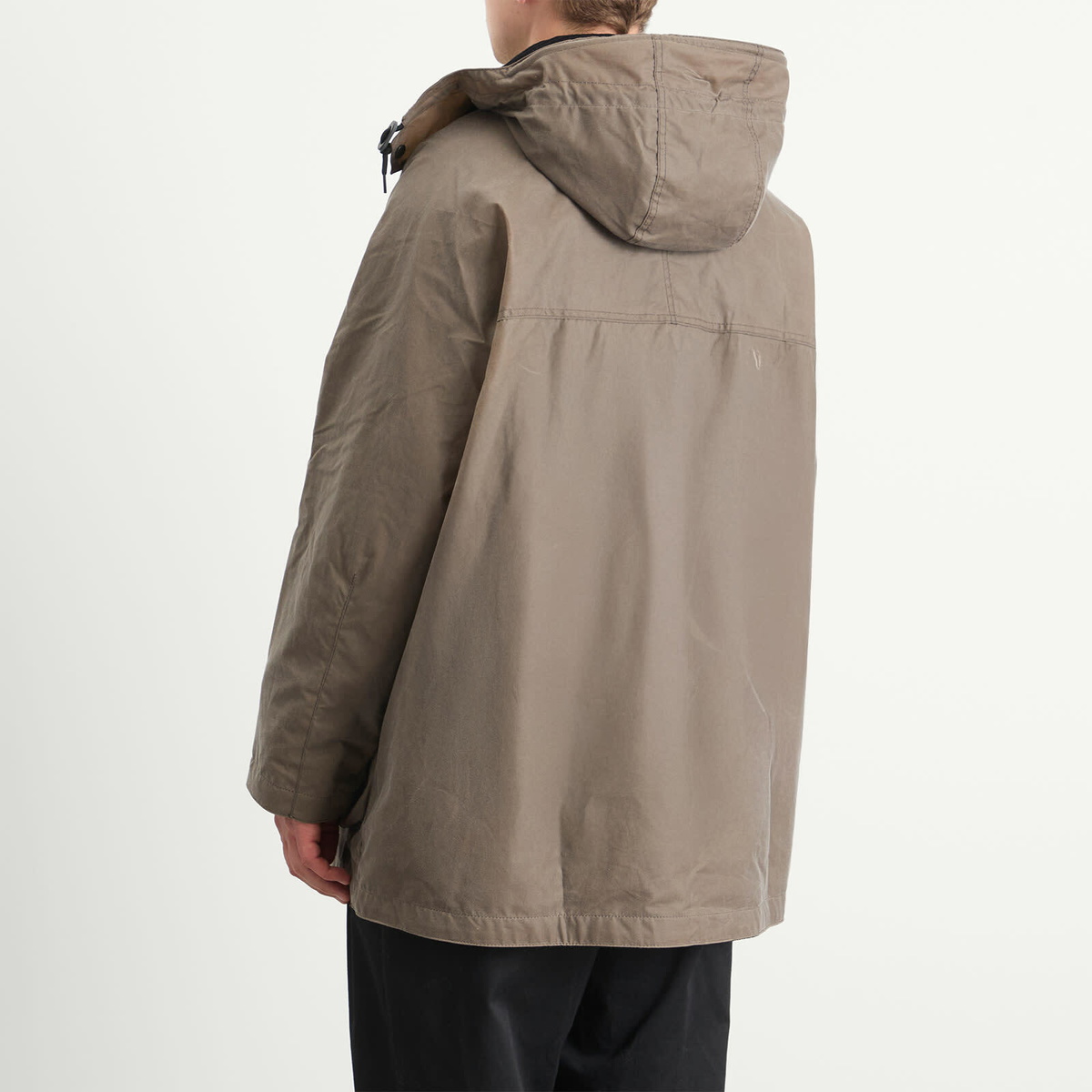 Barbour Men's x Margaret Howell Stand Collar Wax Parka Jacket in Kelp