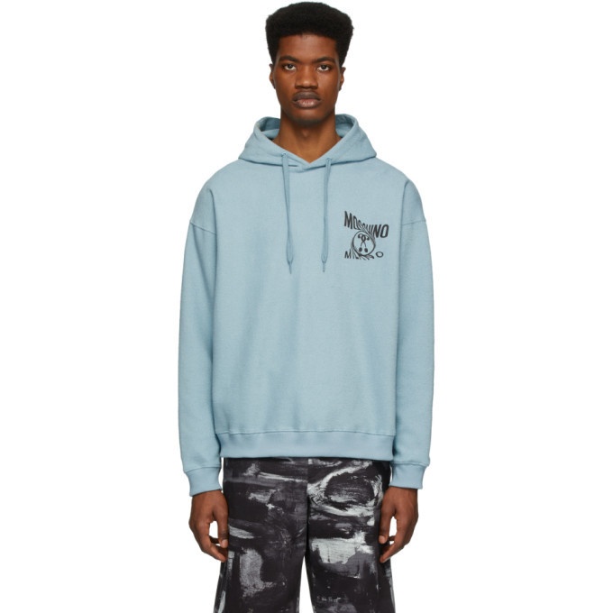 Photo: Moschino Blue Reverse Double Question Mark Hoodie