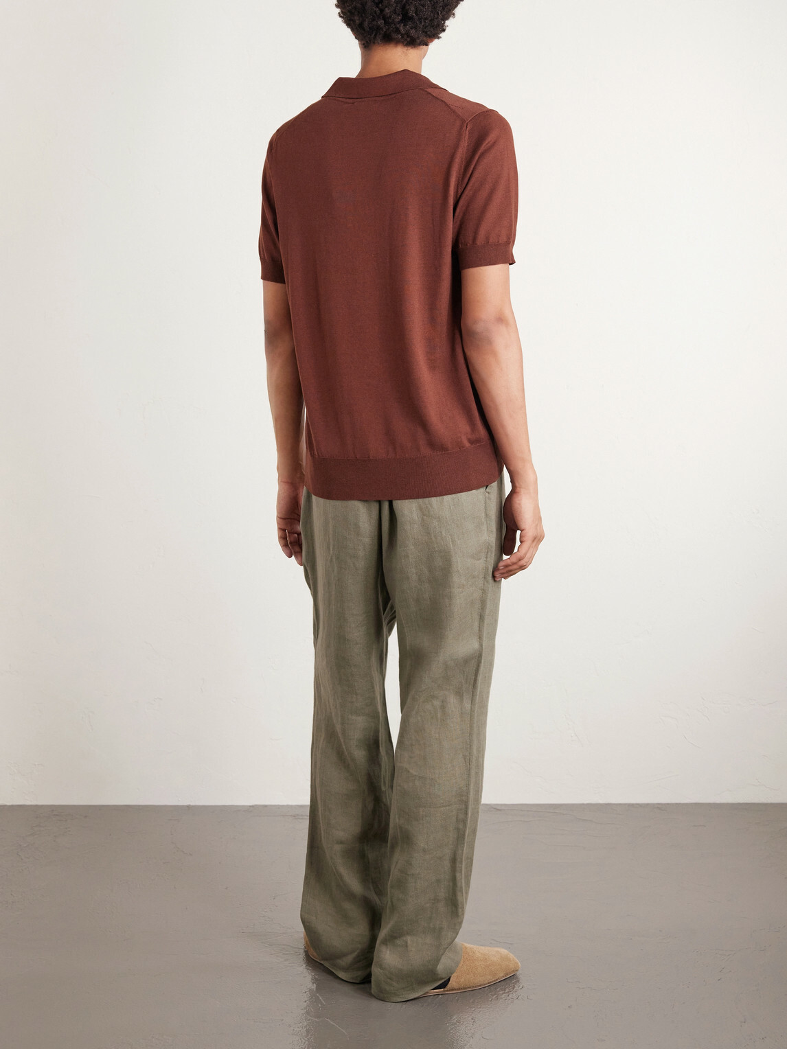 PIACENZA 1733 - Silk and Cotton-Blend Polo Shirt - Brown