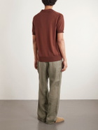 PIACENZA 1733 - Silk and Cotton-Blend Polo Shirt - Brown