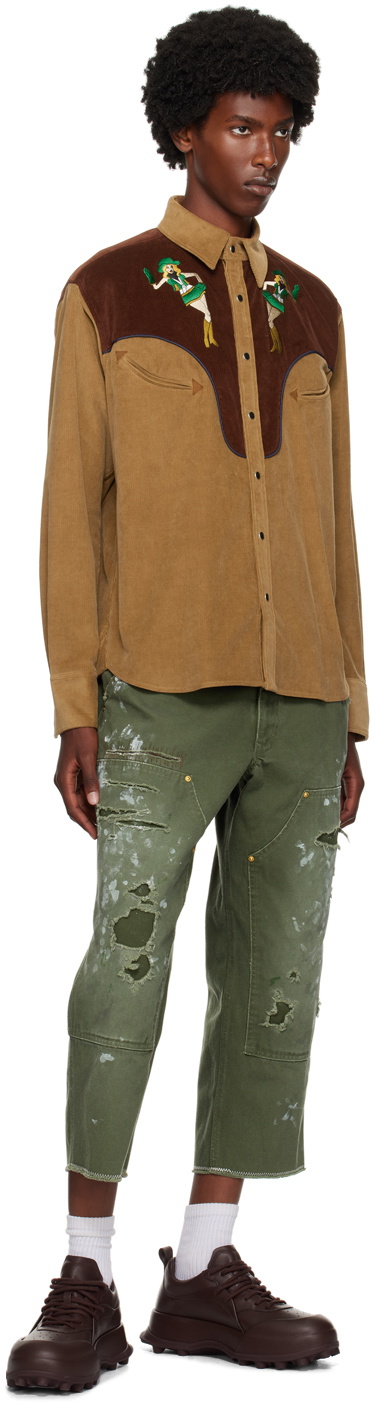 kolor Tan & Brown Western Shirt