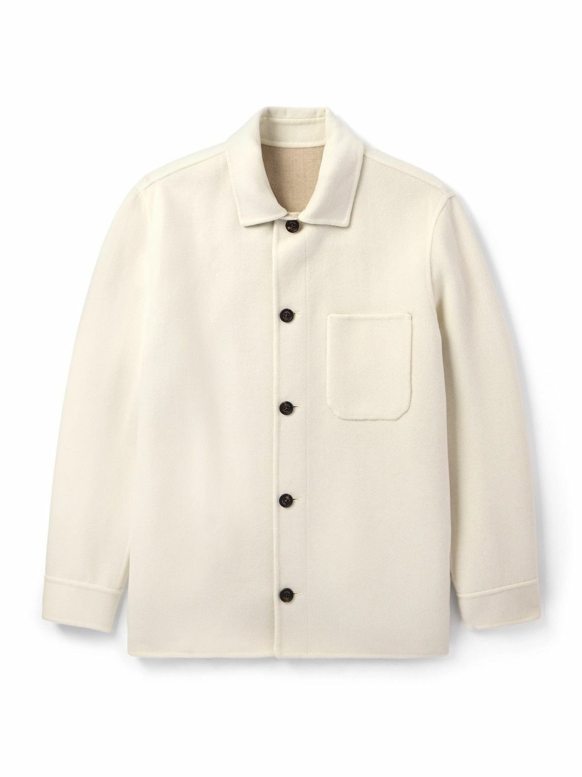 Eleventy - Slim-Fit Wool, Cashmere and Silk-Blend Overshirt - Neutrals