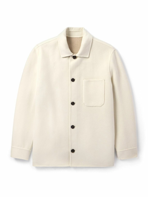 Photo: Eleventy - Slim-Fit Wool, Cashmere and Silk-Blend Overshirt - Neutrals