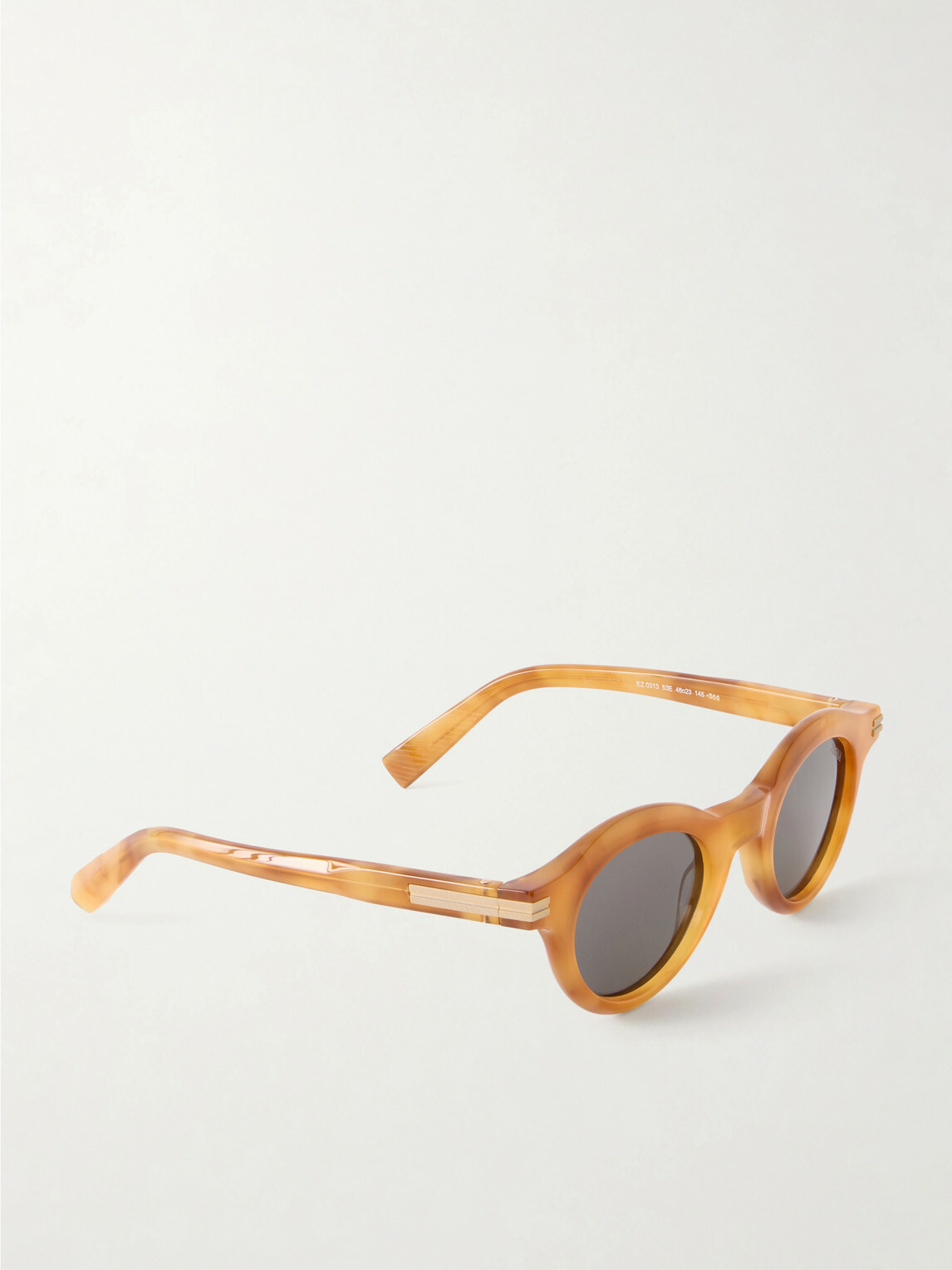Zegna - Round-Frame Tortoiseshell Acetate Sunglasses - Brown