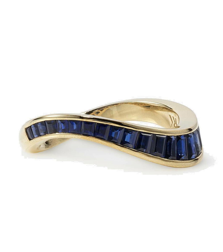 Photo: Rainbow K Wave 9kt gold ring with sapphires