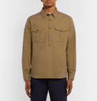 Mr P. - Cotton Half-Placket Shirt - Men - Brown