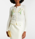 Leo Lin Claire embellished wool and cashmere cardigan